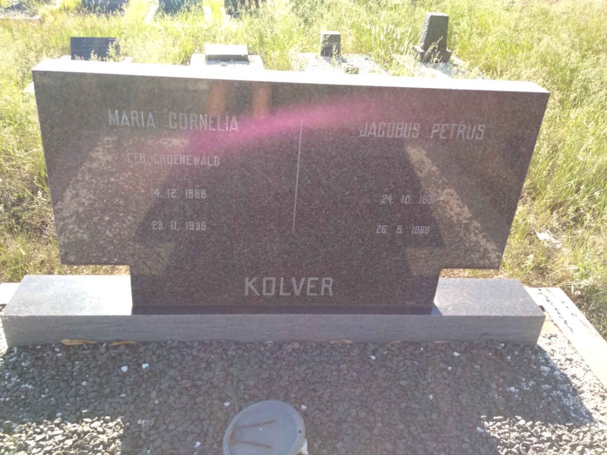 KOLVER Jacobus Petrus 1881-1968 & Maria Cornelia GROENEWALD 1888-1939