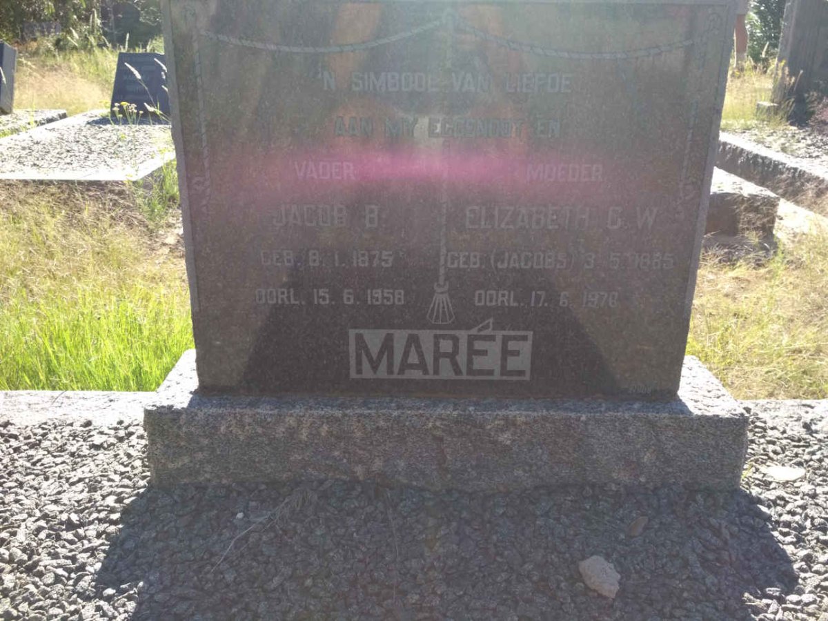 MAREE Jacob B. 1875-1958 & Elizabeth C.W. JACOBS 1885-1970