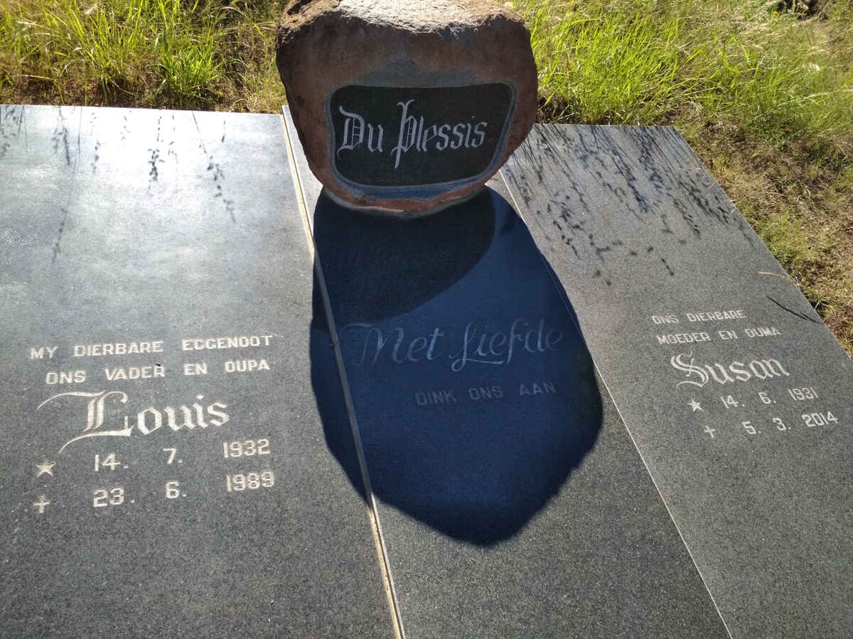 PLESSIS Louis, du 1932-1989 &amp; Susan 1931-2014