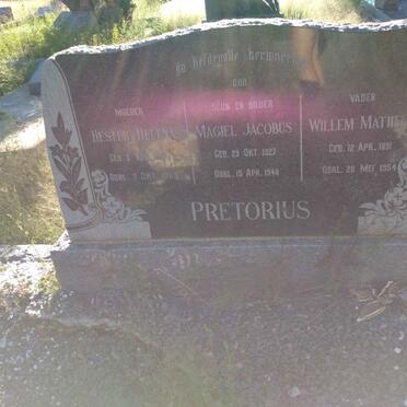 PRETORIUS Willem Matheus 1891-1954 &amp; Hester Helena 1891-1968 :: PRETORIUS Magiel Jacobus 1927-1948