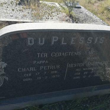 PLESSIS Charl Petrus, du 1891-1973 &amp; Hester Antoinette WASSERMAN 189?-1868