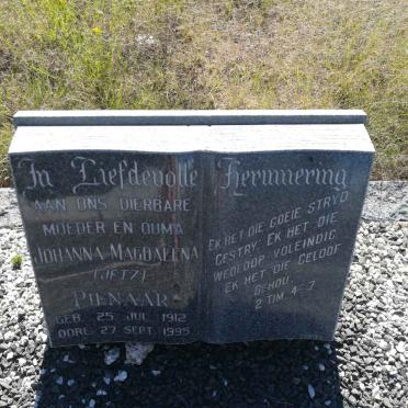 PIENAAR Willem J. 1910-1959 &amp; Johanna Magdalena JETZ 1912-1995