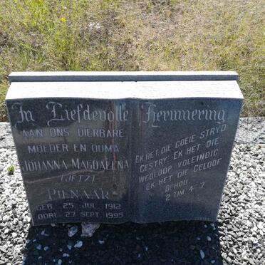 PIENAAR Willem J. 1910-1959 &amp; Johanna Magdalena JETZ 1912-1995