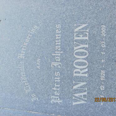 ROOYEN Petrus Johannes, van 1928-2009