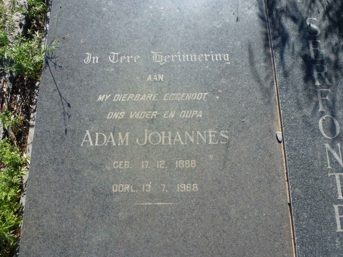 SERFONTEIN Adam Johannes 1888-1968 & Susan FICK 1903-1975