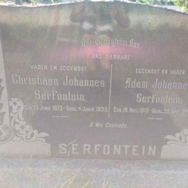 SERFONTEIN Christiaan Johannes 1873-1935 :: SERFONTEIN Adam Johannes 1910-1946