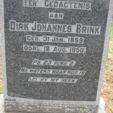BRINK Dirk Johannes 1899-1950