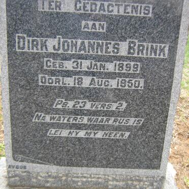 BRINK Dirk Johannes 1899-1950