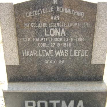 BOTMA Lona nee HAUPTFLEISCH 1904-1948