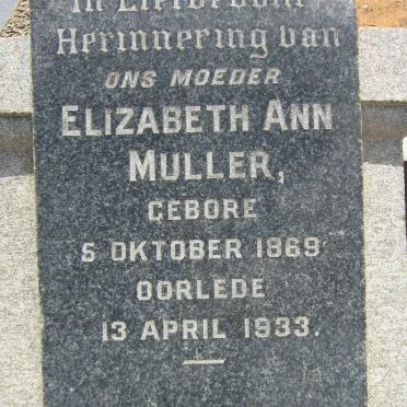 MULLER Elizabeth Ann 1869-1933