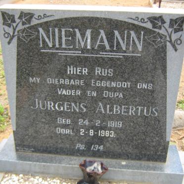 NIEMANN Jurgens Albertus 1919-1983