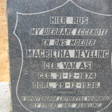 NEVELING Magrietha nee VAN AS 1874-1936