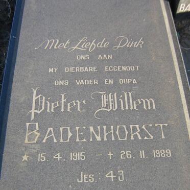 BADENHORST Pieter Willem 1915-1989 &amp; Myna 1929- :: HATTINGH Kotie 1958-1994