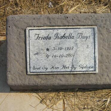 BUYS Frieda Isabella 1927-2001