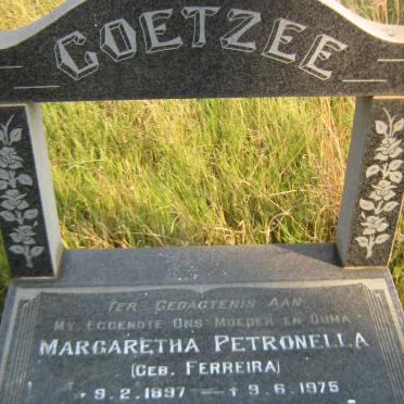 COETZEE Margaretha Petronella nee FERREIRA 1897-1975