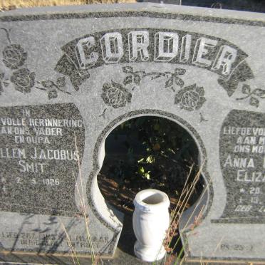CORDIER Willem Jacobus Smit 1926- &amp; Anna Christina Elizabeth LOTTERING 1938-1994