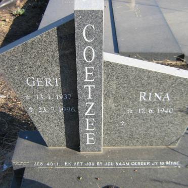 COETZEE Gert 1937-1996 &amp; Rina 1940-