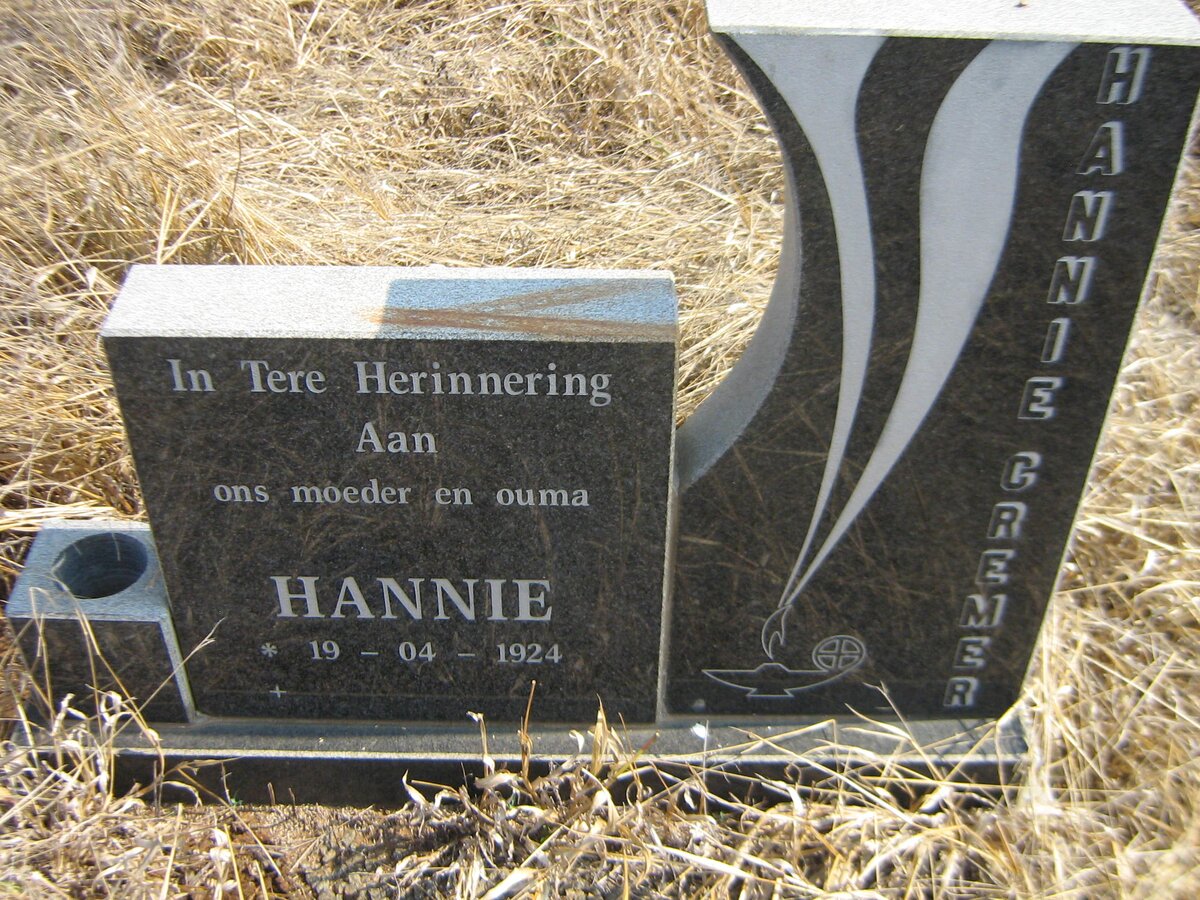 CREMER Hannie 1924-
