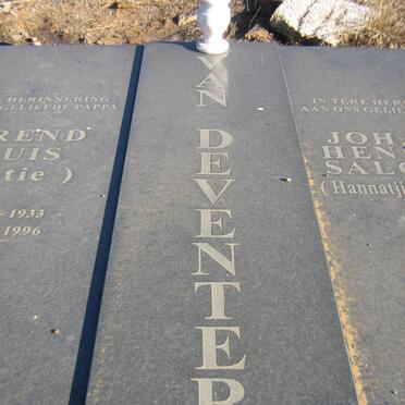 DEVENTER Barend Louis, van 1933-1996 &amp; Johanna Hendrina Salomina BEKKER 1927-2010