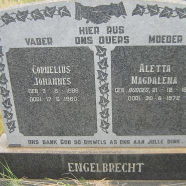ENGELBRECHT Cornelius Johannes 1886-1960 &amp; Aletta Magdalena BURGER 1890-1972