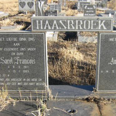 HAASBROEK Sarel Francois 1917-1993 &amp; Anna Elizabeth NEL 1920-