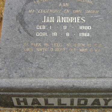 HALLIDAY Jan Andries 1880-1961