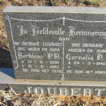 JOUBERT Herklaas P.R. 1938-1993 &amp; Cornelia P. 1940-
