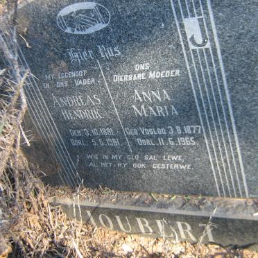 JOUBERT Andreas Hendrik 1881-1961 &amp; Anna Maria VOSLOO 1877-1965