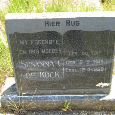 KOCK Susanna G., de nee DU TOIT 1884-1959