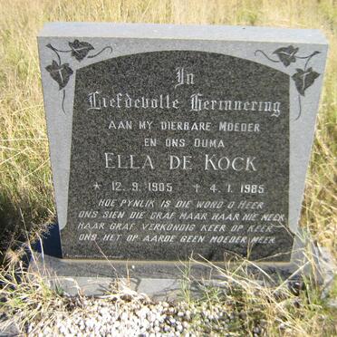 KOCK Ella, de 1905-1985
