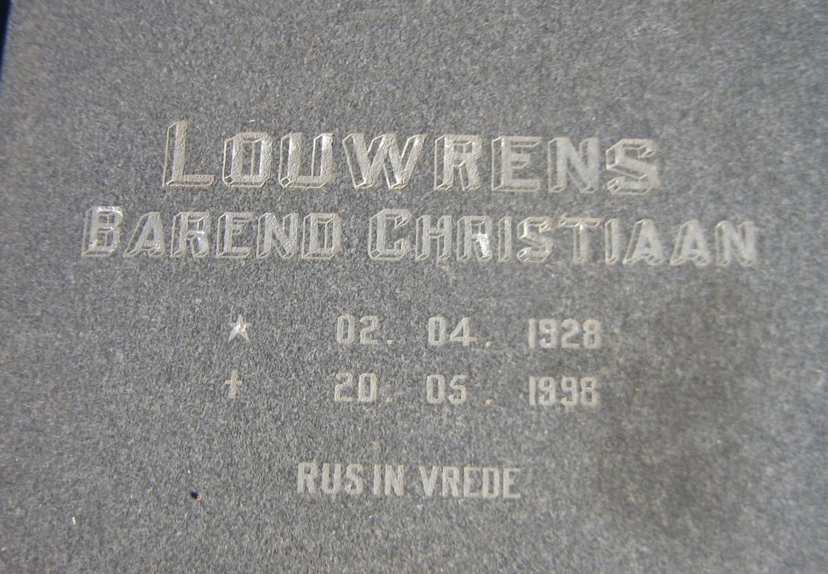 LOUWRENS Barend Christiaan 1928-1998