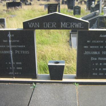 MERWE Johannes Petrus, van der 1899-1989 &amp; Johanna Hendrika ROSSOUW 1903-1980