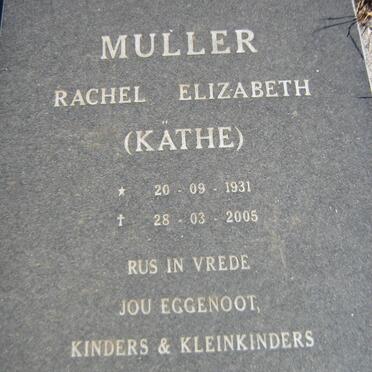MULLER Rachel Elizabeth nee KATHE 1931-2005