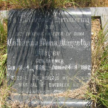 MEYER Catharina Maria Magretha nee BRUWER 1888-1982
