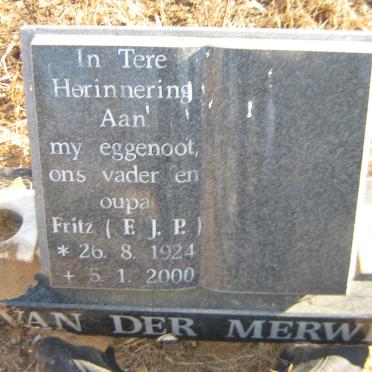 MERWE F.J.P., van der 1924-2000