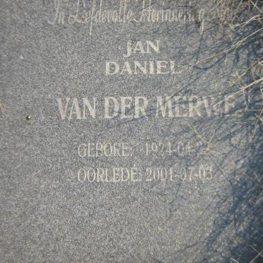 MERWE Jan Daniel, van der 1924-2001