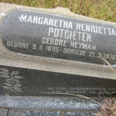 POTGIETER Margaretha Henrietta nee HEYMAN 1895-1976