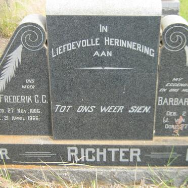RICHTER Frederik G.G. 1886-1966 &amp; Barbara J.E.J. VAN RENSBURG 1901-1955