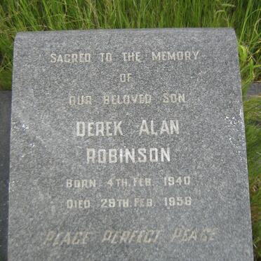 ROBINSON Derek Alan 1940-1956