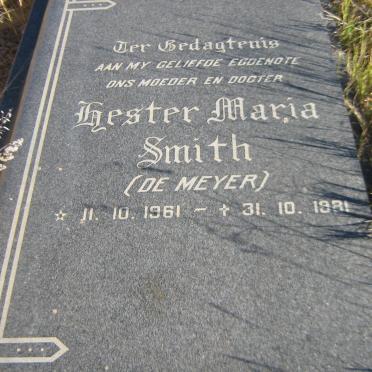SMITH Hester Maria nee DE MEYER 1961-1981