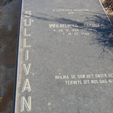 SULLIVAN Wilhelmina Jacoba nee VILJOEN 1945-2005