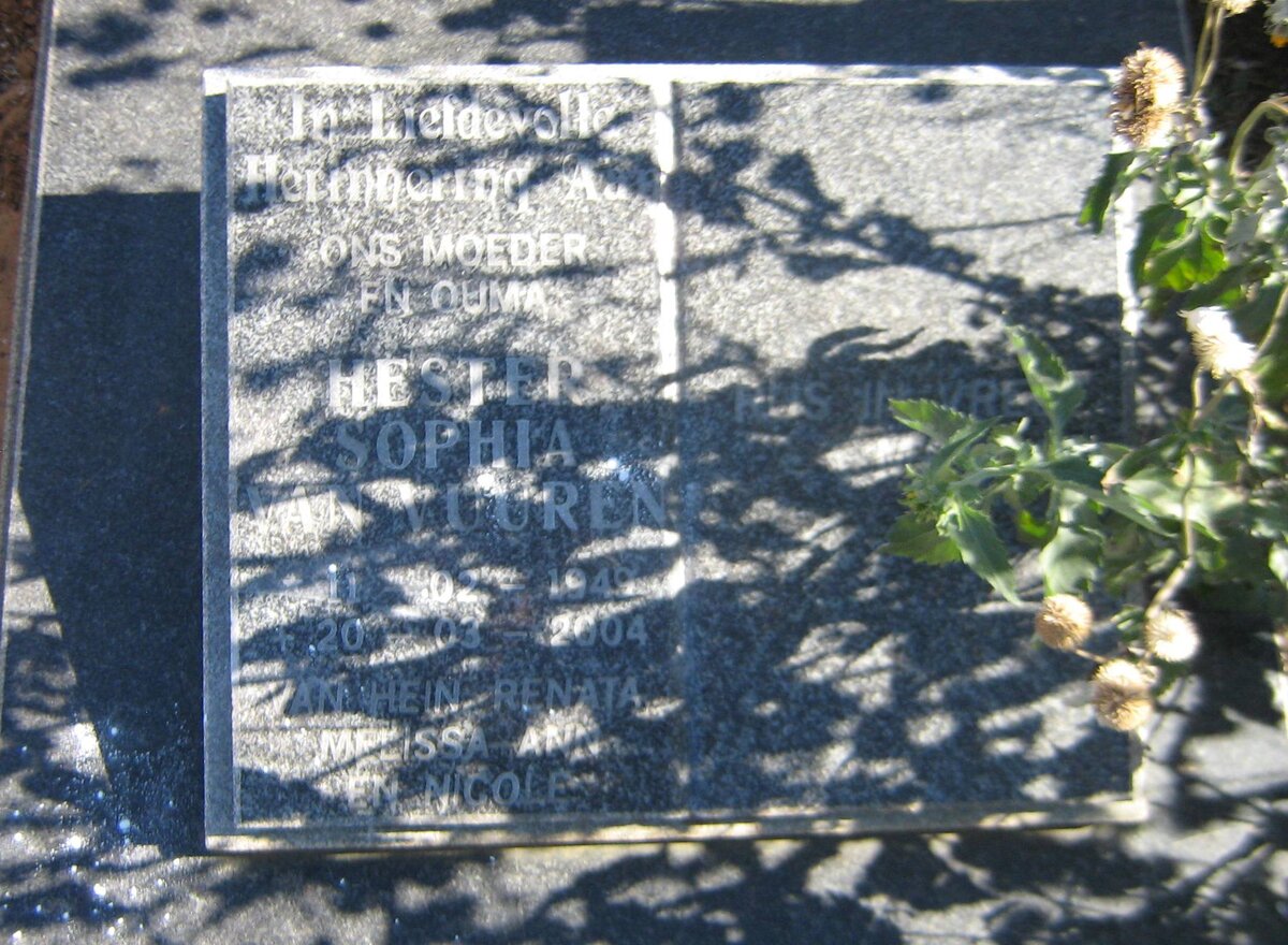 VUUREN Hester Sophia, van 1949-2004
