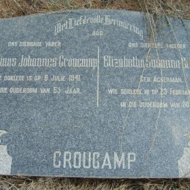 CROUCAMP Marthinus Johannes -1941 &amp; Elizabetha Susanna ACKERMANN -1948