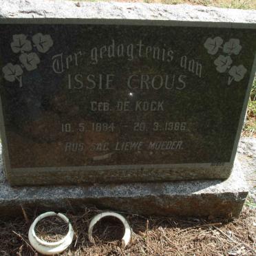 CROUS Issie, nee DE KOCK 1884-1966