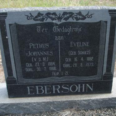 EBERSOHN Petrus Johannes 1884-1966 &amp; Eveline SCHULTZ 1892-1979