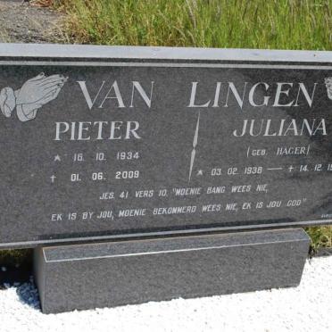 LINGEN Pieter, van 1934-2009 &amp; Juliana HAGER 1938-1984