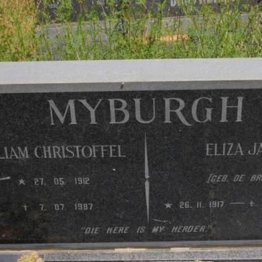 MYBURGH Gilliam Christoffel 1912-1987 &amp; Eliza Jane DE BRUIN 1917-2002