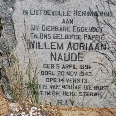 NAUDE Willem Adriaan 1891-1943