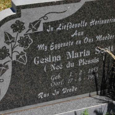 SCOTT Gesina Maria nee DU PLESSIS 1955-1993