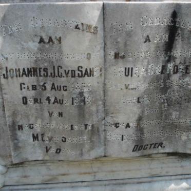 SANDT Johannes J.C., van der 1871-1938 &amp; Louisa C. DE KOKER 1897-1940